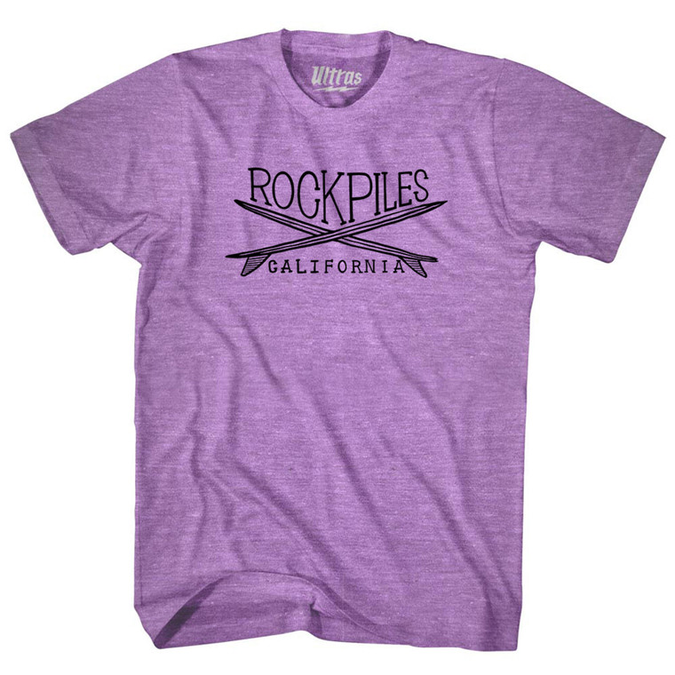 Rockpiles Surf Adult Tri-Blend T-shirt - Athletic Purple