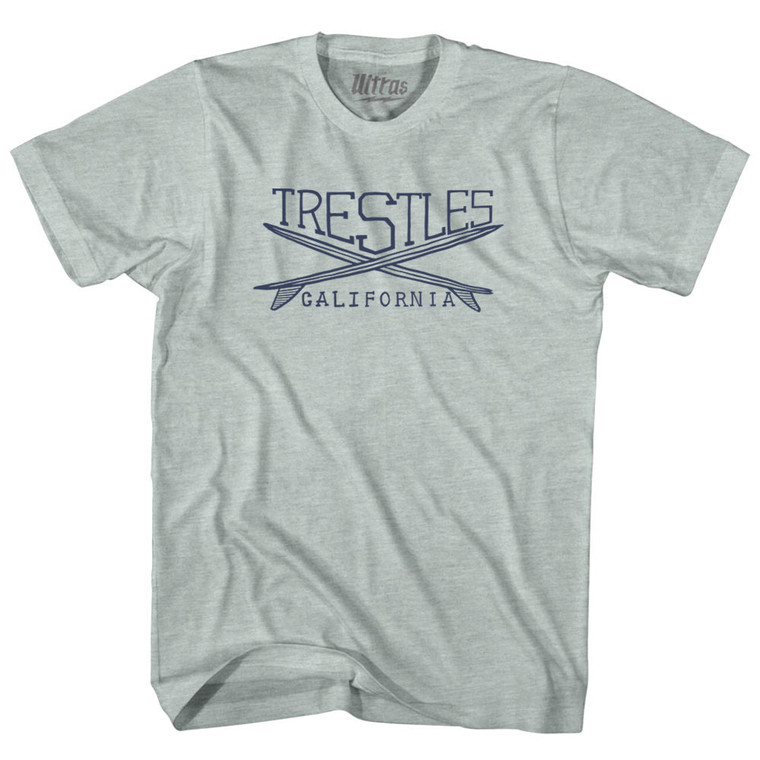 Trestles Surf Adult Tri-Blend T-shirt - Athletic Cool Grey