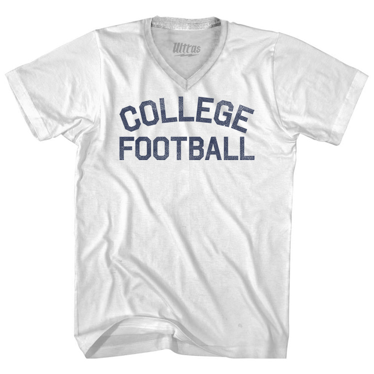 College Football Adult Tri-Blend V-neck T-shirt - White