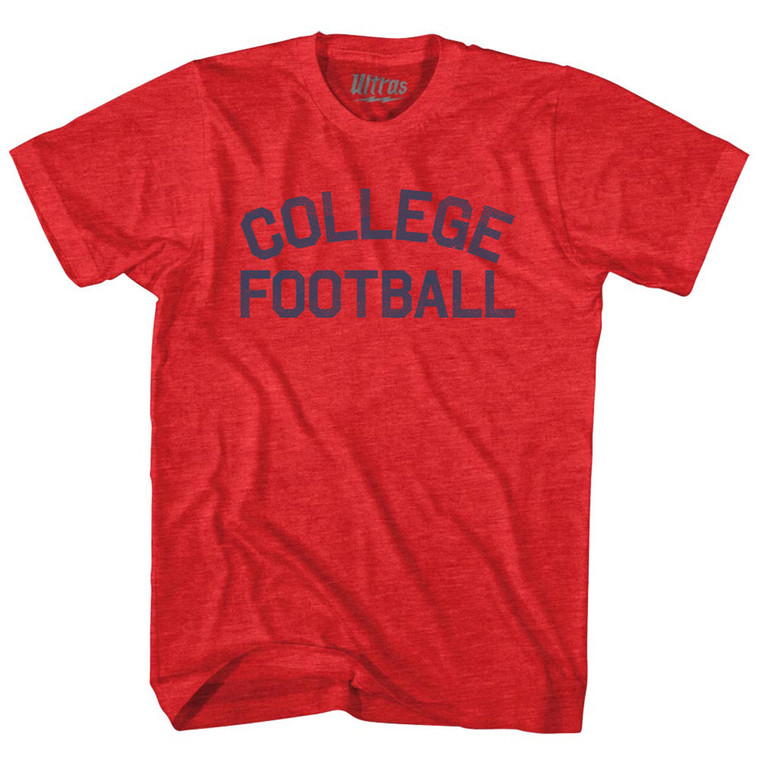 College Football Adult Tri-Blend T-shirt - Athletic Red