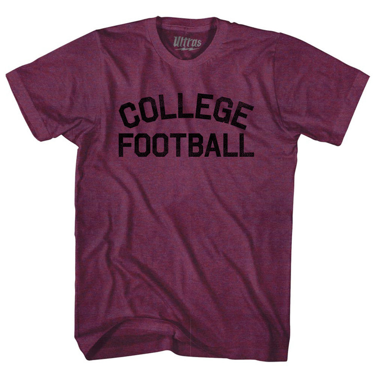 College Football Adult Tri-Blend T-shirt - Athletic Cranberry