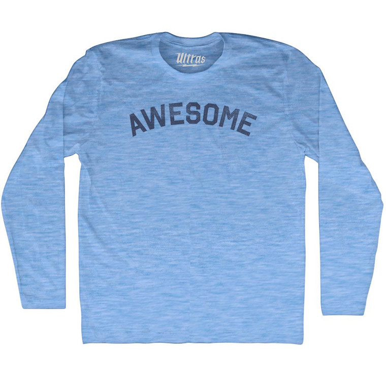 Awesome Adult Tri-Blend Long Sleeve T-shirt - Athletic Blue