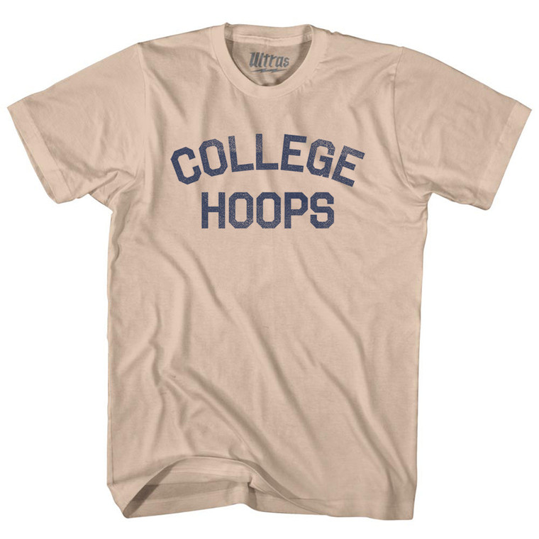 College Hoops Adult Cotton T-shirt - Creme