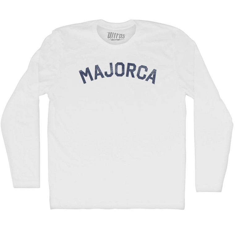 Majorca Adult Cotton Long Sleeve T-shirt - White