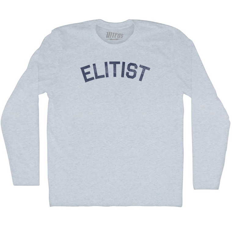 Elitist Adult Tri-Blend Long Sleeve T-shirt - Athletic White