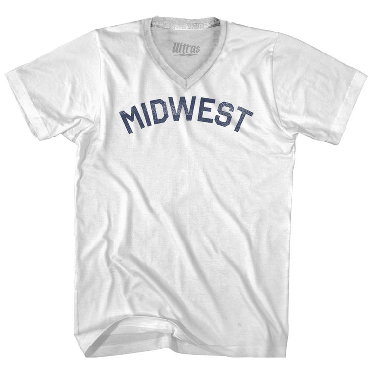 Midwest Adult Tri-Blend V-neck T-shirt - White