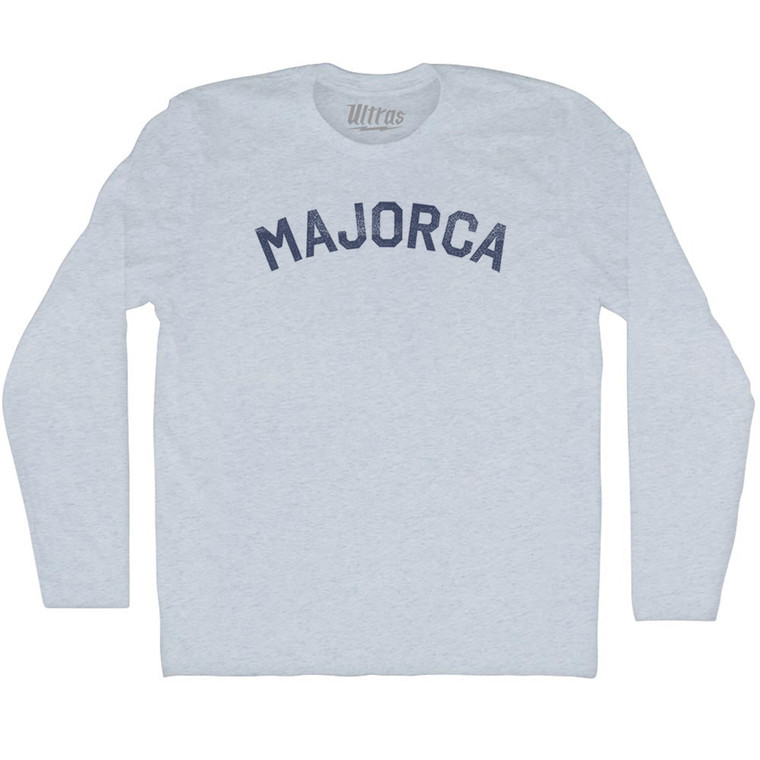 Majorca Adult Tri-Blend Long Sleeve T-shirt - Athletic White