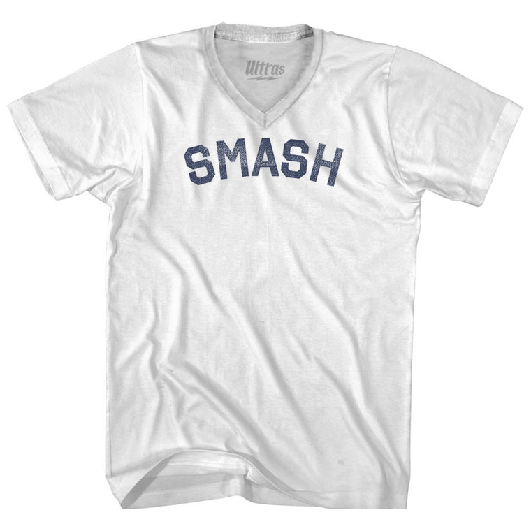 Smash Adult Tri-Blend V-neck T-shirt - White