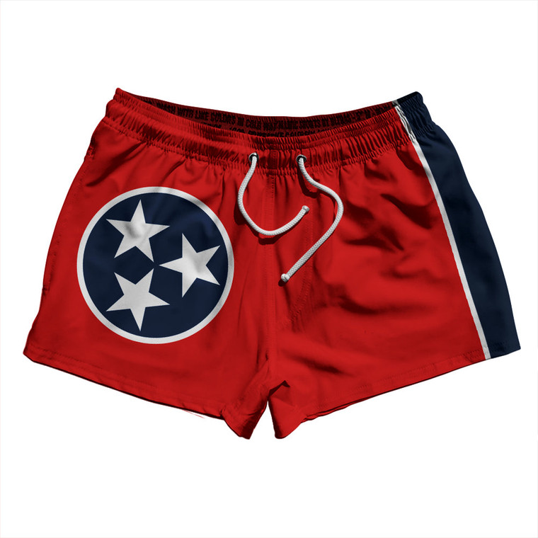 Tennessee US State Flag 2.5" Swim Shorts Made in USA - Red