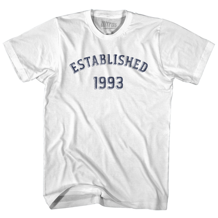 Established 1993- White- Adult MEDIUM T-shirt- Final Sale Z55