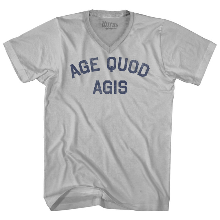 Age Quod Agis Adult Tri-Blend V-neck T-shirt - Cool Grey