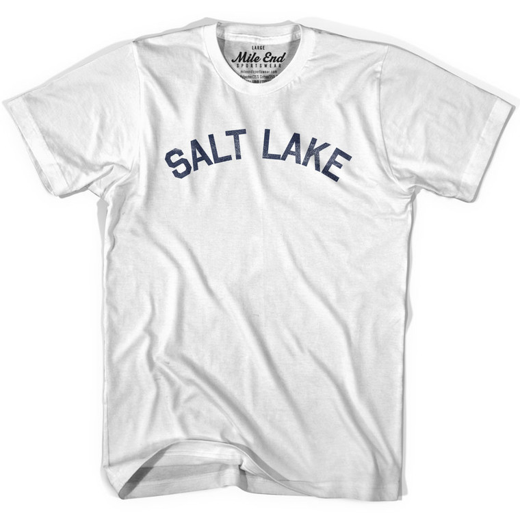 Women Junior Cut- Salt Lake Vintage- White- MEDIUM T-shirt- Final Sale Z55