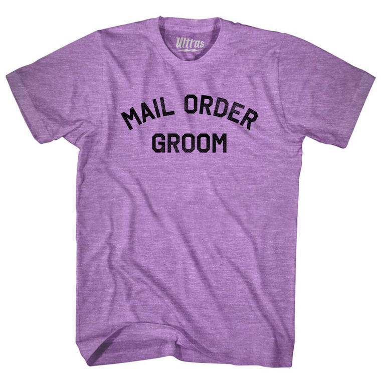 Mail Order Groom Adult Tri-Blend T-shirt - Athletic Purple