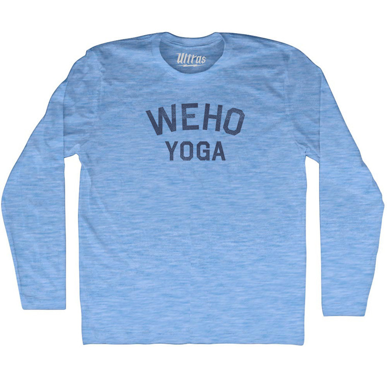 Weho Yoga Adult Tri-Blend Long Sleeve T-shirt - Athletic Blue