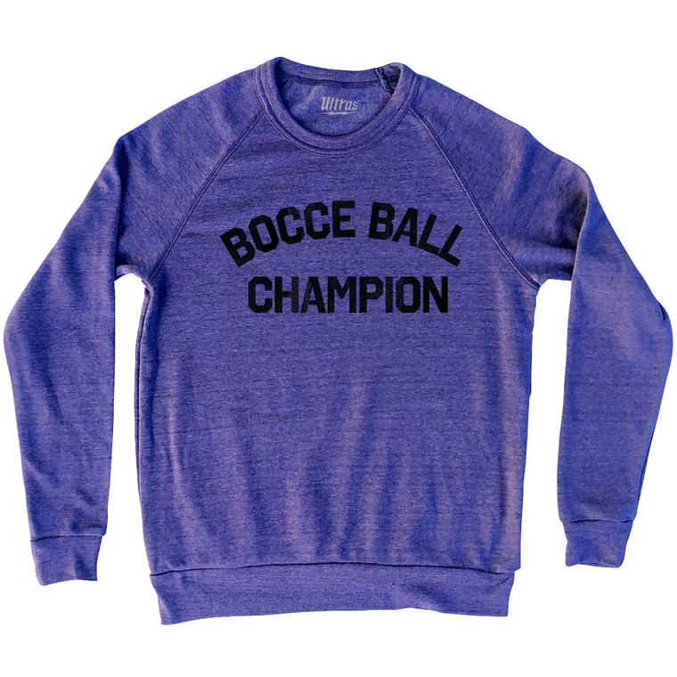 Bocce Ball Champion Adult Tri-Blend Sweatshirt - White