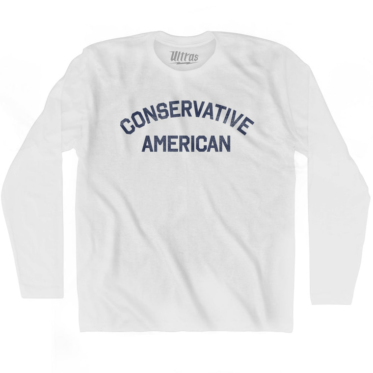 Conservative American Adult Cotton Long Sleeve T-shirt - White