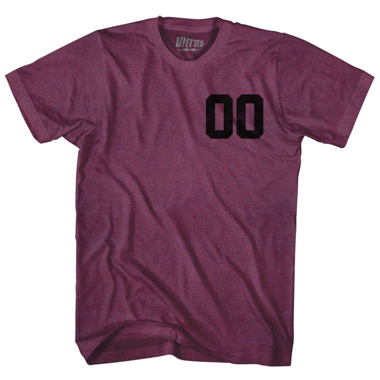Custom Left Chest Number On Front And Name Over Number Back Game Top Adult Tri-Blend T-shirt - Athletic Cranberry
