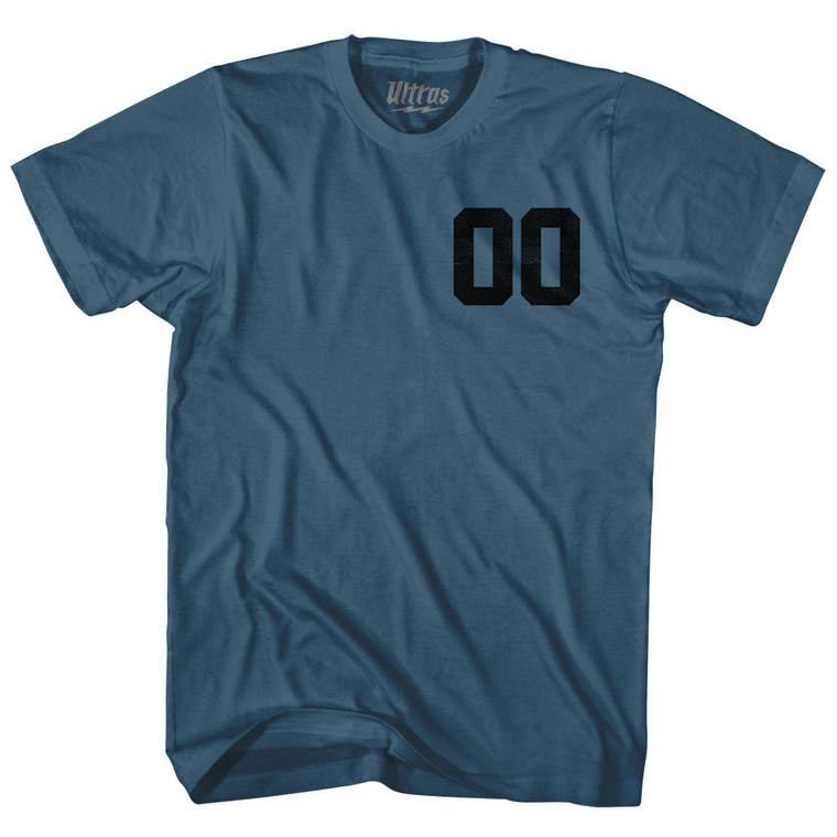 Custom Left Chest Number On Front And Name Over Number Back Game Top Adult Cotton T-shirt - Lake Blue