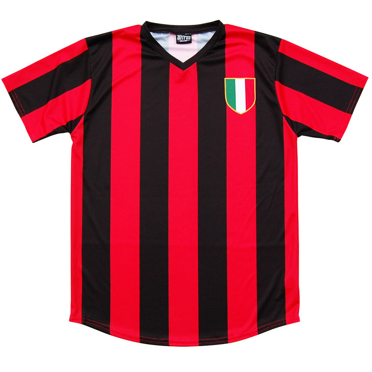 Milan Retro Soccer Jersey Made In USA - Red Black