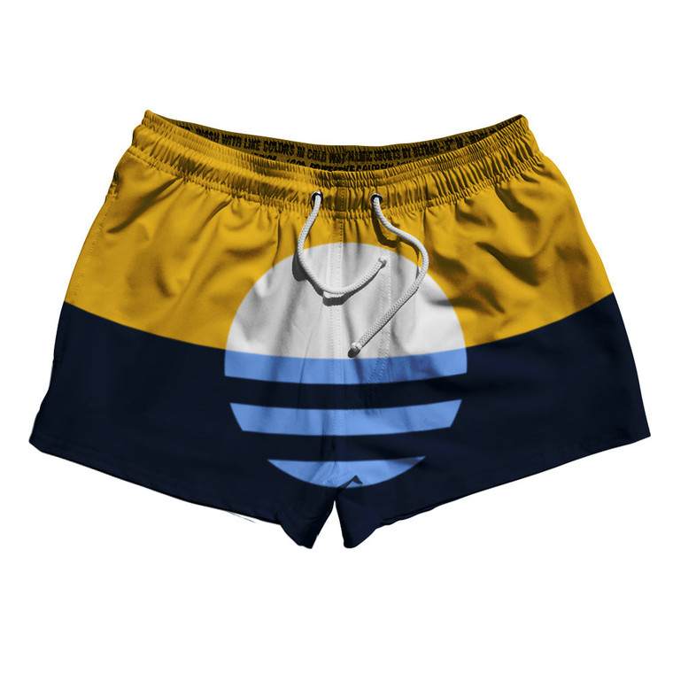 Milwaukee Flag 2.5" Swim Shorts Made in USA - Yellow Navy