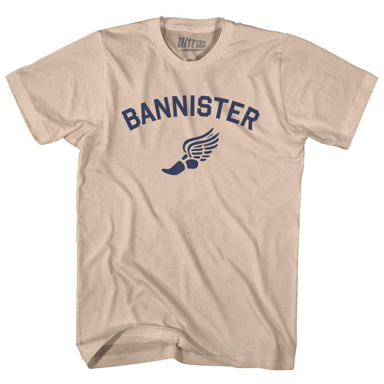 Bannister Track Running Winged Foot Adult Cotton T-shirt - Creme