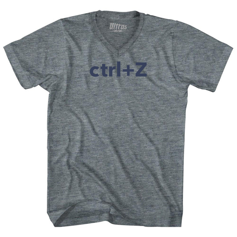 Ctrl+Z Adult Tri-Blend V-neck T-shirt - Athletic Grey