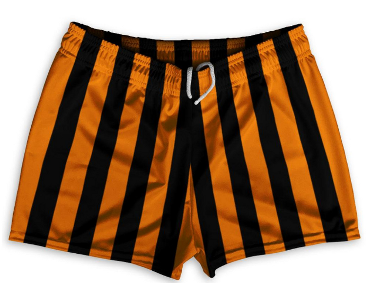 Tennessee Orange & Black Vertical Stripe Shorty Short Gym Shorts 2.5" Inseam- Adult X-LARGE- Final Sale ZT42