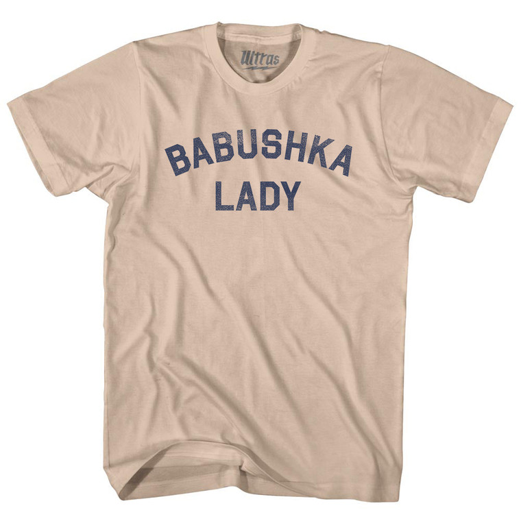 Babushka Lady Adult Cotton T-shirt - Creme