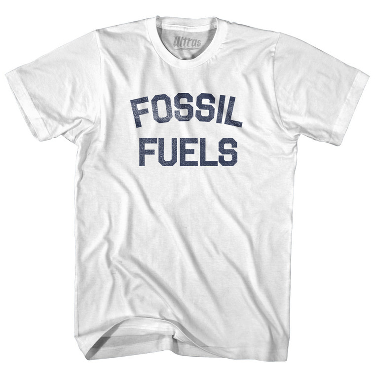 Fossil Fuels Adult Cotton T-shirt - White