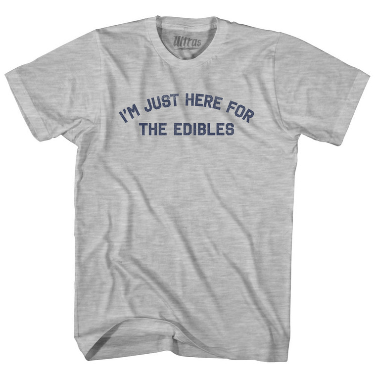 Im Just Here For The Edibles Adult Cotton T-shirt - Grey Heather
