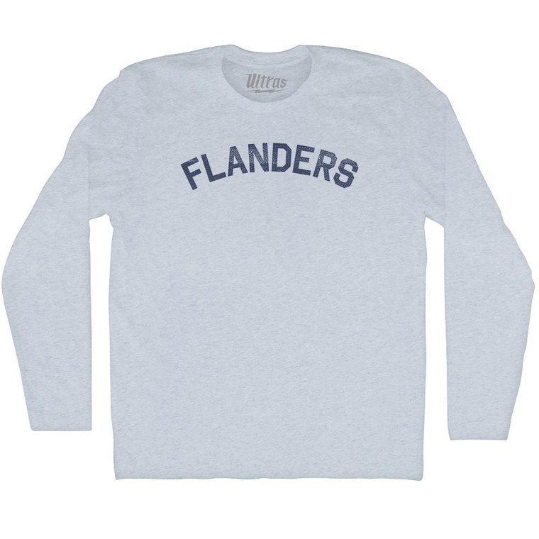 Flanders Adult Tri-Blend Long Sleeve T-shirt - Athletic White