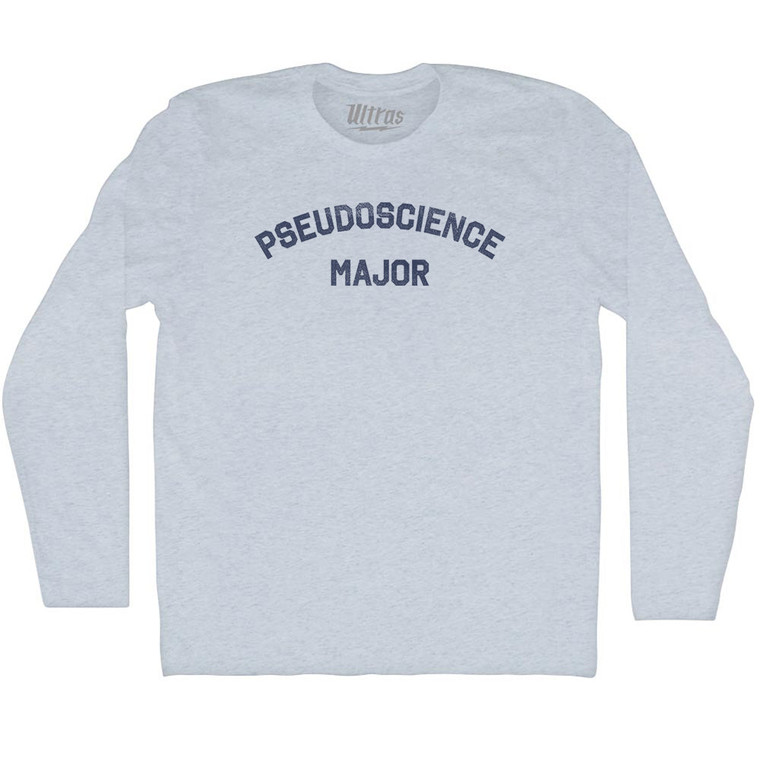 Pseudoscience Major Adult Tri-Blend Long Sleeve T-shirt - Athletic White