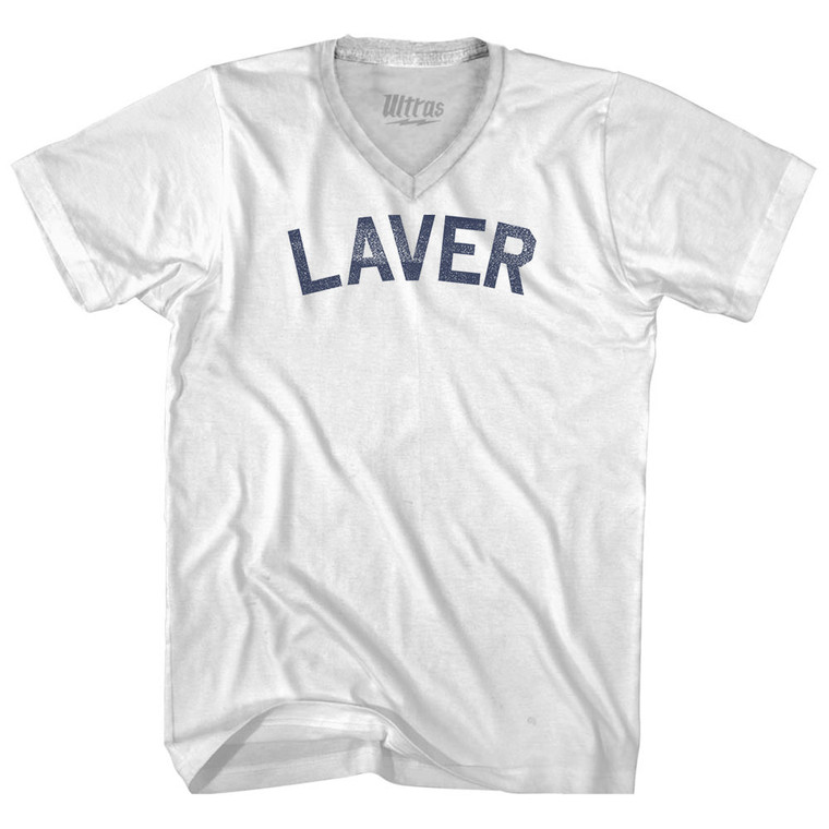 Laver Adult Tri-Blend V-neck T-shirt - White