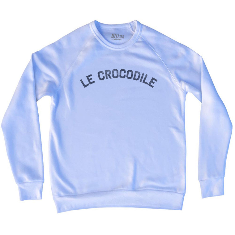 Le Crocodile Adult Tri-Blend Sweatshirt - White
