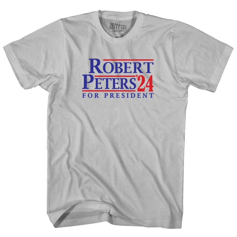 Robert Peters For President 24 Adult Cotton T-shirt - Cool Grey