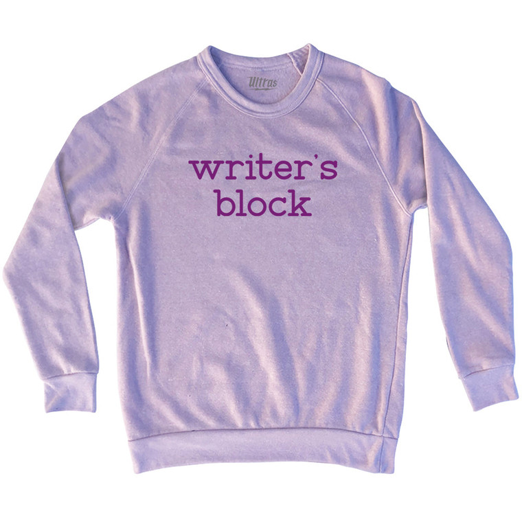 Writer's Block Typewriter Font Adult Tri-Blend Sweatshirt - Pink