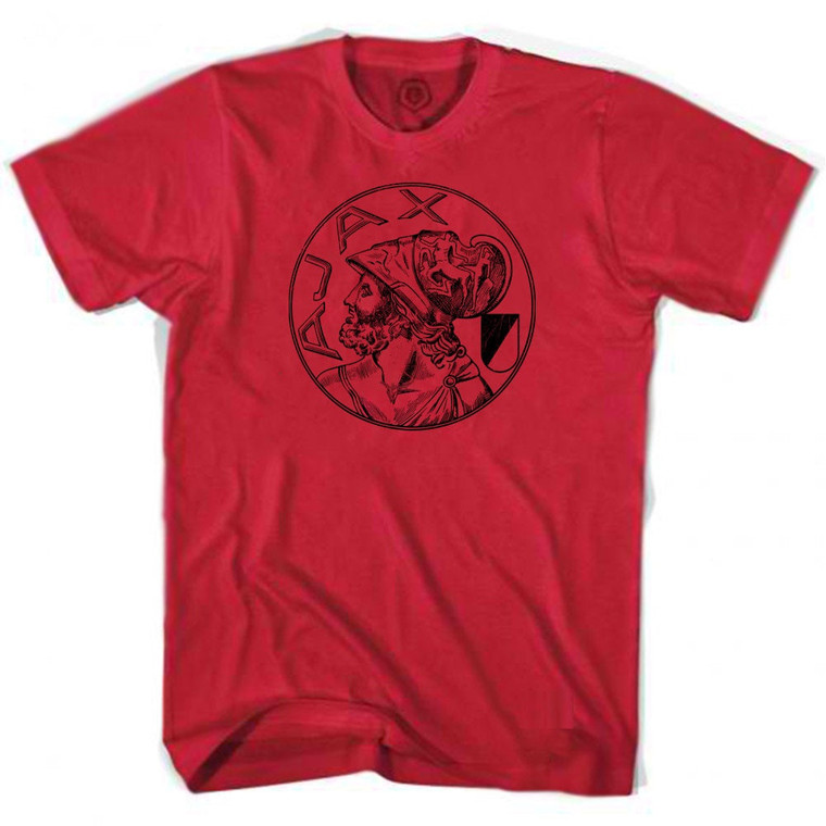 Ajax Vintage Crest Soccer Adult Tri-Blend T-shirt - Red