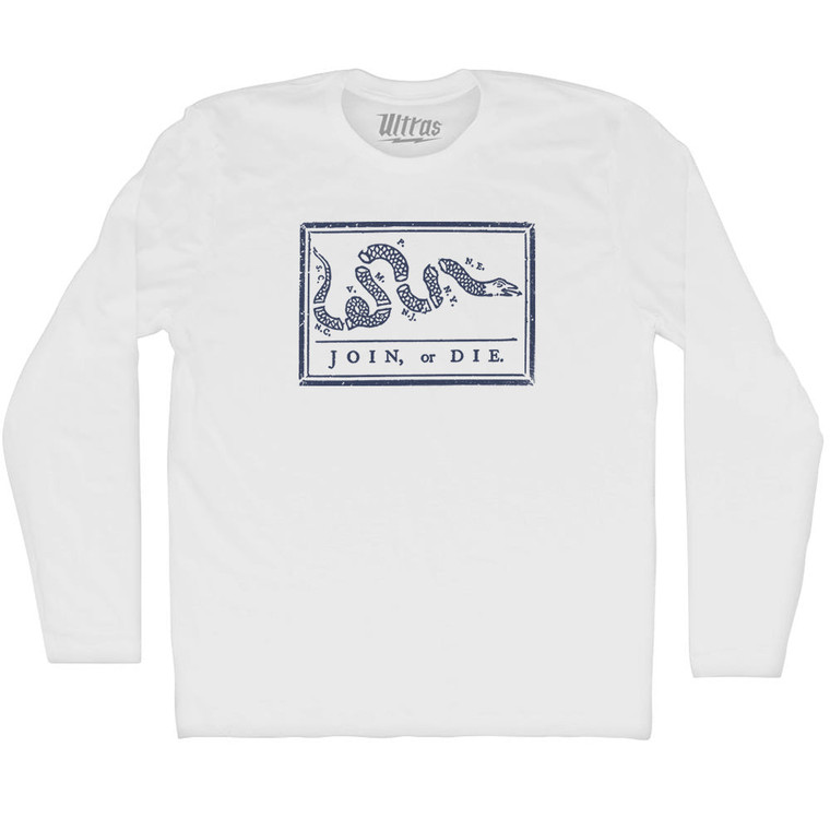 Harting Join Or Die Adult Cotton Long Sleeve T-shirt - White