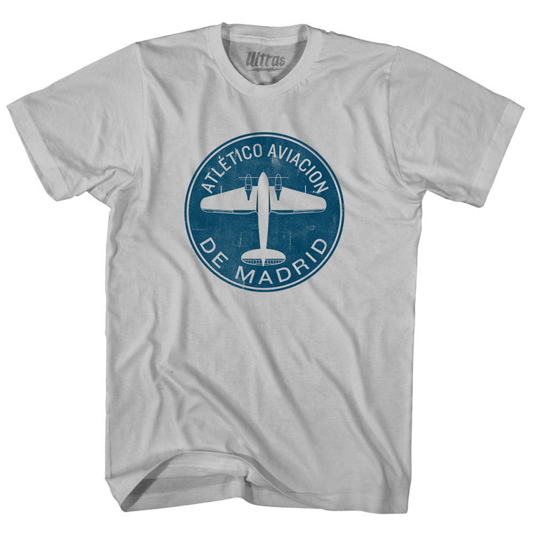 Atletico Aviacion De Madrid Roundel Adult Cotton T-shirt - Cool Grey