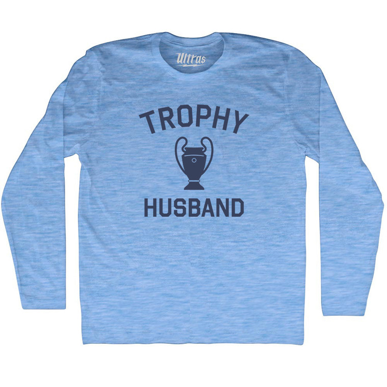 Trophy Husband Adult Tri-Blend Long Sleeve T-shirt - Athletic Blue