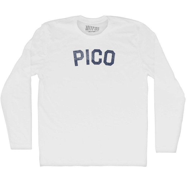 Pico Adult Cotton Long Sleeve T-shirt - White
