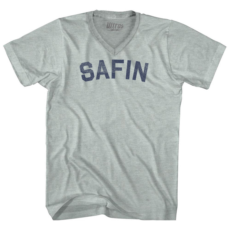 Safin Adult Tri-Blend V-neck T-shirt - Athletic Cool Grey