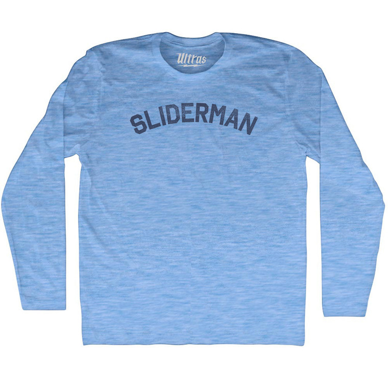 Sliderman Adult Tri-Blend Long Sleeve T-shirt - Athletic Blue
