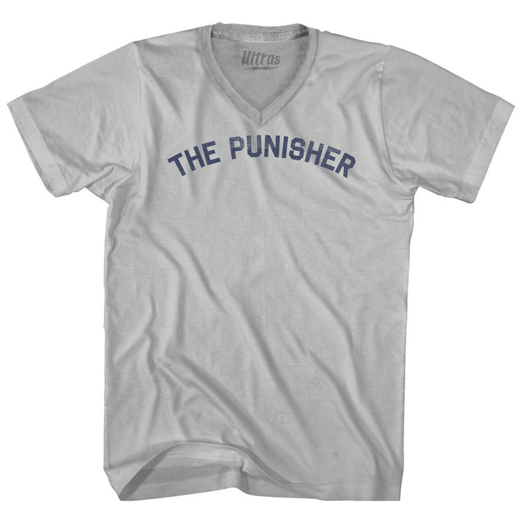 The Punisher Adult Tri-Blend V-neck T-shirt - Cool Grey