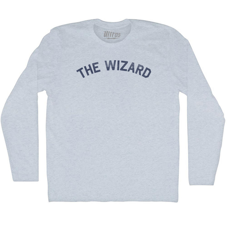 The Wizard Adult Tri-Blend Long Sleeve T-shirt - Athletic White
