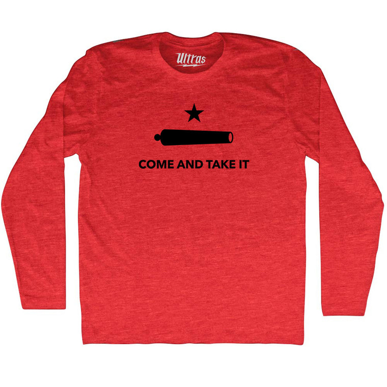 Come And Take It Adult Tri-Blend Long Sleeve T-shirt - Athletic Red