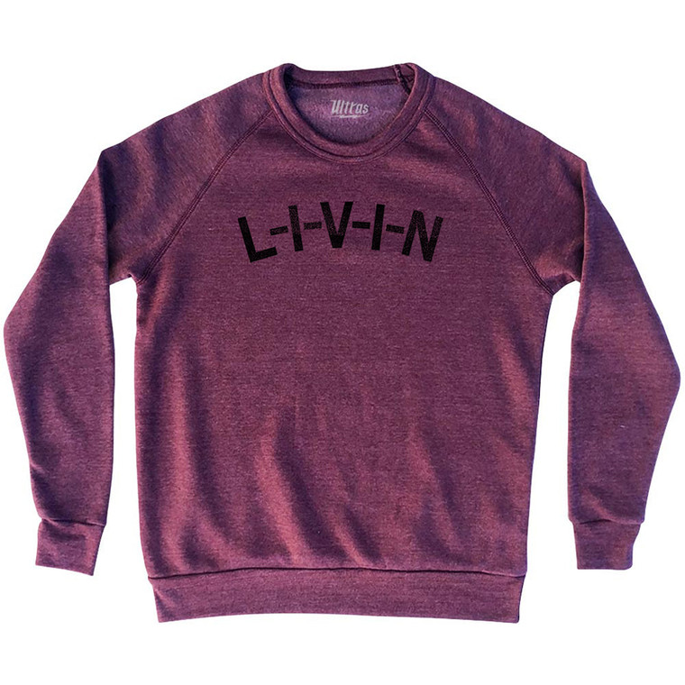 L-I-V-I-N Adult Tri-Blend Sweatshirt - Cardinal