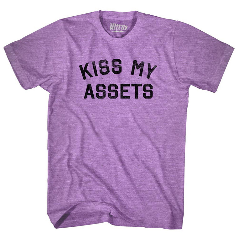 Kiss My Assets Adult Tri-Blend T-shirt - Athletic Purple