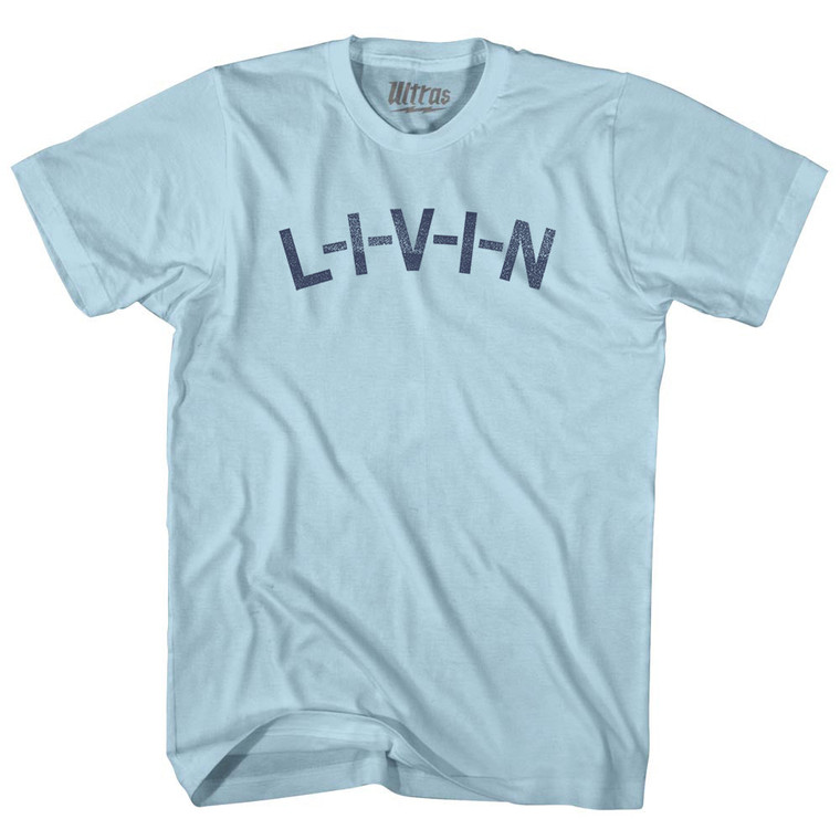 L-I-V-I-N Adult Cotton T-shirt - Light Blue