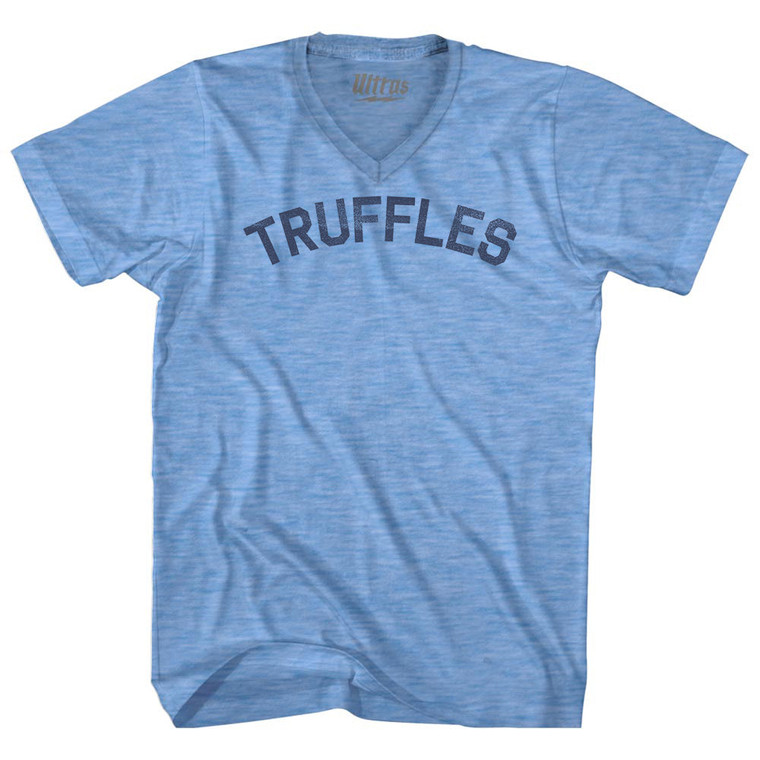 Truffles Adult Tri-Blend V-neck T-shirt - Athletic Blue